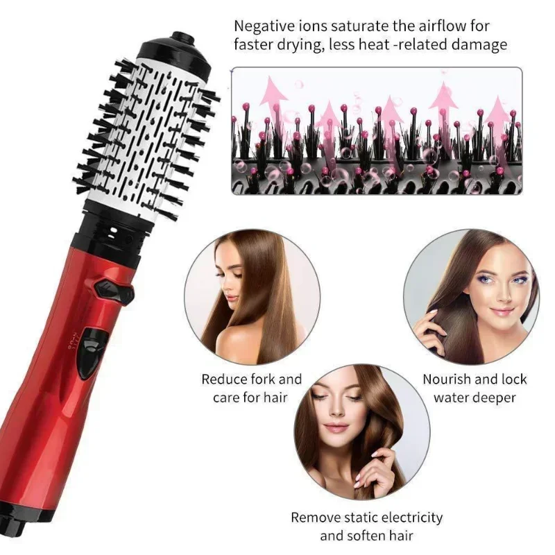 3 in 1 Rotating Hair Dryer Electric Comb Hair Straightener Brush Dryer Brush Hot Air Comb Negative Ion Hair Styler Comb 2