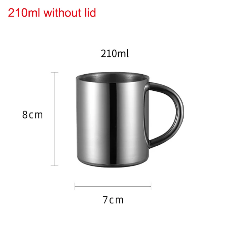 Double Wall Stainless Steel Coffee Mug with lid Portable Cup Travel Tumbler  Jug Milk Tea Cups  Office Water Mugs images - 6