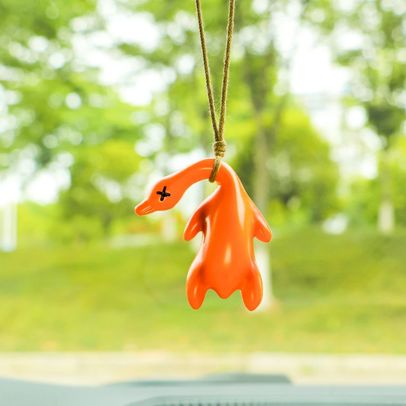 Hot Color Change Duck Keychain Beijing Roast Duck Keyring Pendant Funny Car Ornament Decoration Rear View Mirror Accessories duck keychain