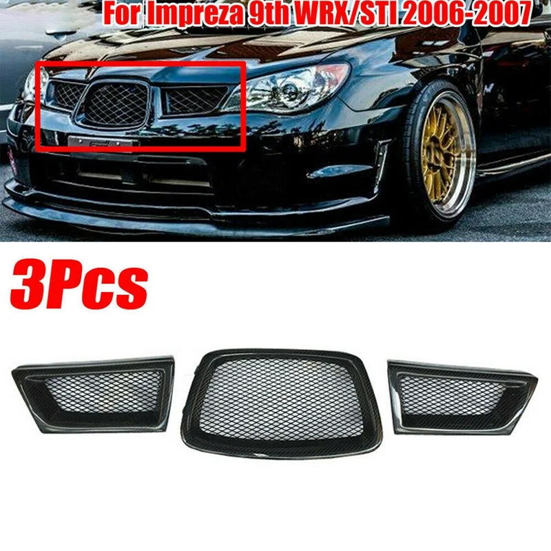 

Автомобильная решетка из углеродного волокна для Subaru Impreza WRX Sti 9 2006-2007, 3 шт.