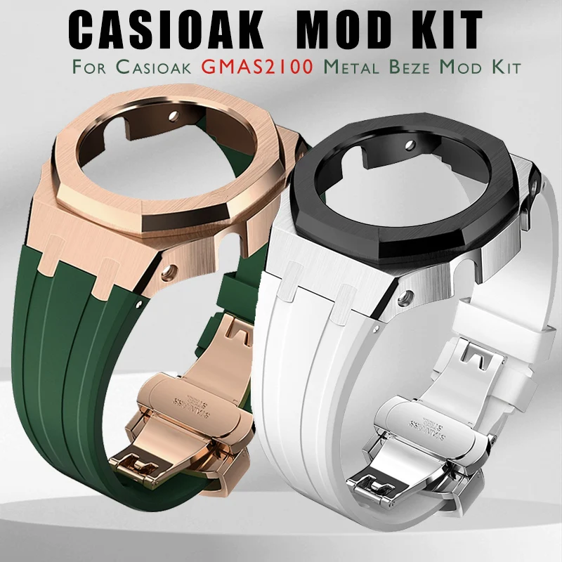 

Для Casioak GMAS2100 Gen4 Mod Kit, ремешок из нержавеющей стали, модифицированные часы, фоторамка, фотоэлемент 4, сменный комплект для самостоятельной сборки