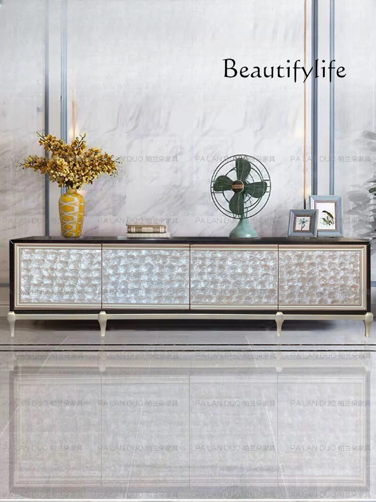 

American-Style Solid Wood TV Cabinet Creative Simple Beech Affordable Luxury Style Living Room TV Cabinet
