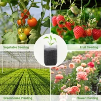 100PCS Biodegradable Plant Bags Non Woven Seedling for Garden Seed Starters Pouchs Transplant Pots Grow for Vegetables Flowers 6