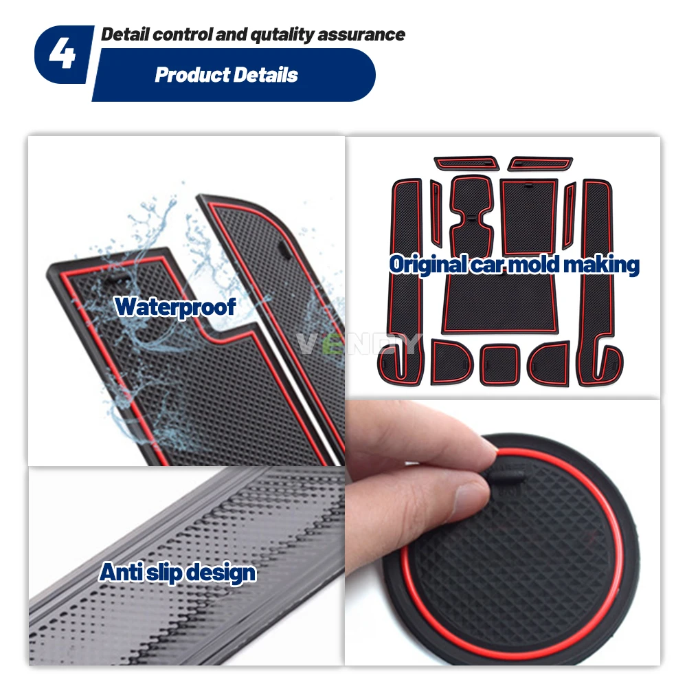 1Set Auto Tor Slot Matte Für Suzuki Swift 2018 2019 2020 Auto Anti-Slip Gummi Tasse Pads Innen zubehör – Detail 6
