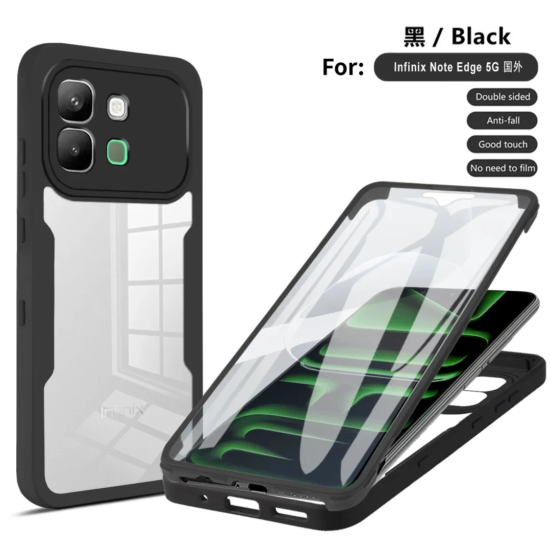 Transparent 360° Shockproof Full-Body Protective Case with TPU Bumper