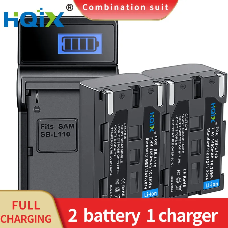 Hqix Per Samsung Vm-C170 C300 C3700 Vp-L2000 L3000 L4000 L500 L520 L530 L550 L600 L610 L650 Fotocamera Sb-L110 Batteria Del Caricatore