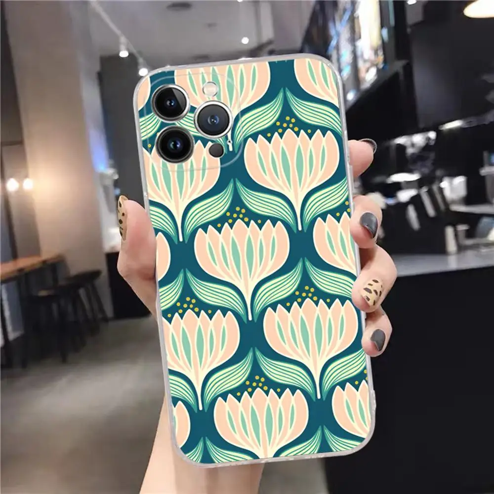 Elegant Abstract Flower Market Clear Phone Case - Soft TPU Cover