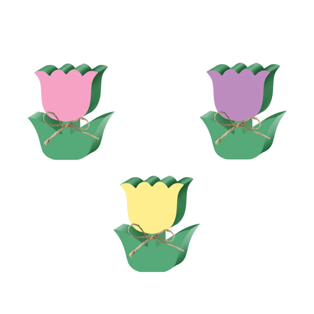 

3pcs Wood Lovely Flower Decors for Car Home Adorable Desktop Wood Decors