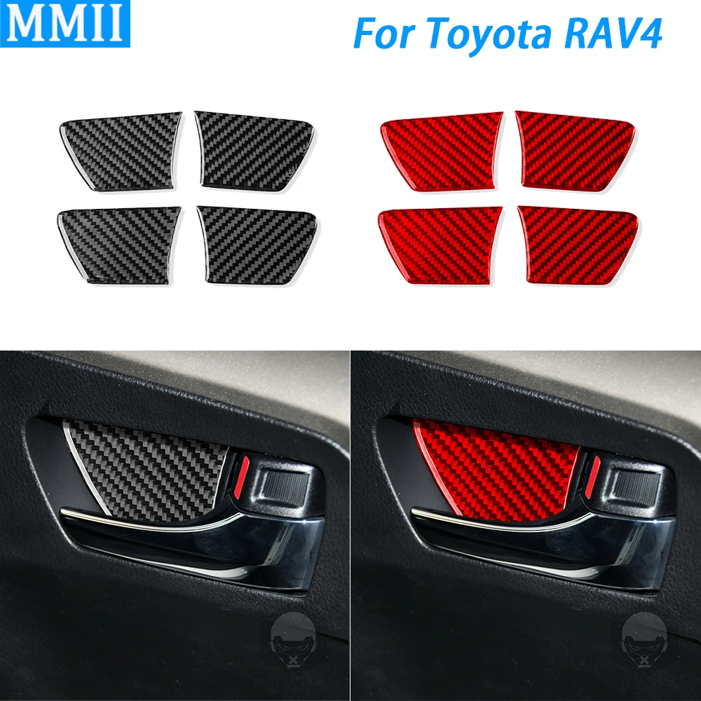 

Внутренняя дверная панель из углеродного волокна для Toyota RAV4 2016-17, декоративная крышка, украшение салона автомобиля, стильный аксессуар, наклейка