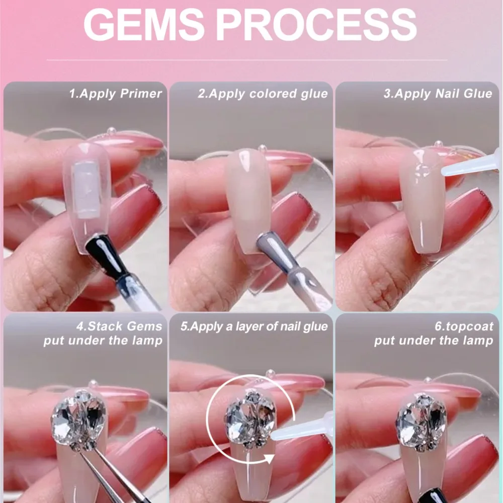 10Pcs/Bag Nail Tips Glue 2g Fast Drying Strong Adhesive Nail Bond Glue Tip Nails Acrylic Glue for Nails Tips Rhinestone Jewelry 6