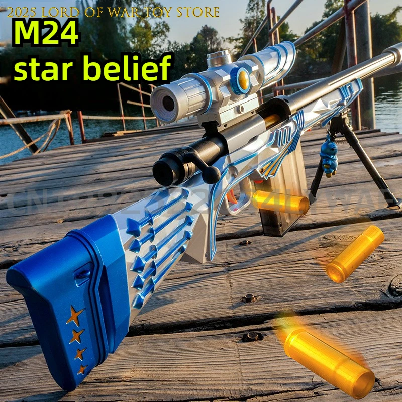 Star Faith M24 Shell Throwing Soft Bullet Gun 92cm Manual Up Rotation Pulling Bolt with 15x Magnifier Toy Guns Christmas Gift 2