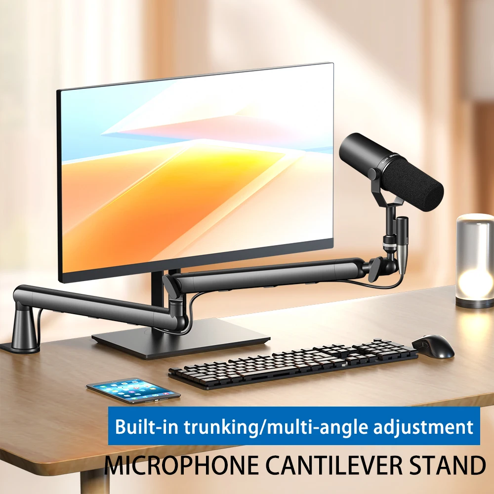 마이크 암, AK-55 데스크 로우 프로파일 금속 조절식 마이크 붐 암 스탠드, 블루예티, 스노우볼 아이스, 하이퍼엑스 쿼드캐스트, 솔로캐스트용