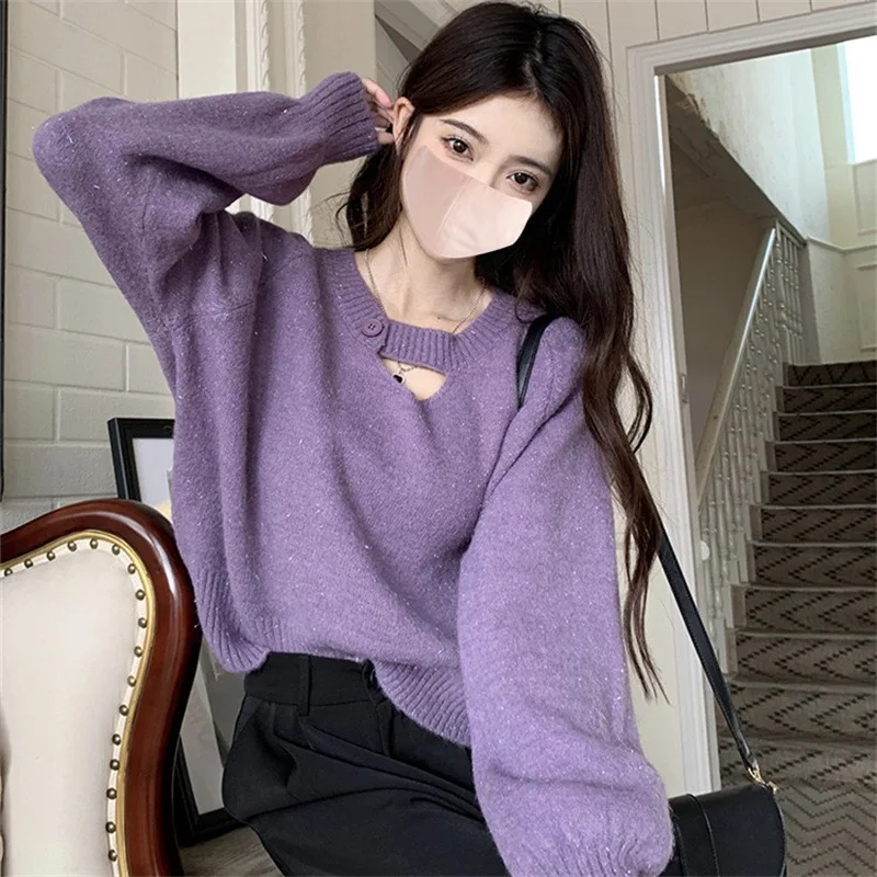 

Design Sensation Small Group Underlay Sweater 2023 Autumn/Winter New Knitwear Top Women's Gentle Soft Glutinous Pullover Sweater