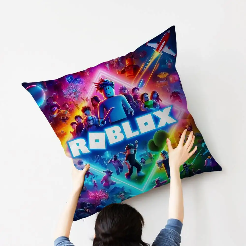 핫 게임 R-Robloxs-X 쿨 쿠션 커버 폴리에스테르 소파 쿠션 장 쿠션 홈 데코레이션 베개 커버
