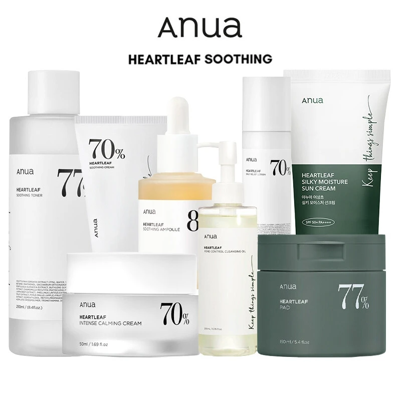 Korean Heartleaf Skin Care Set Facial Moisturizing Toner Cleanser Emulsion Lotion Anti Aging Serum Fade Fine Lines Deep Cleaning