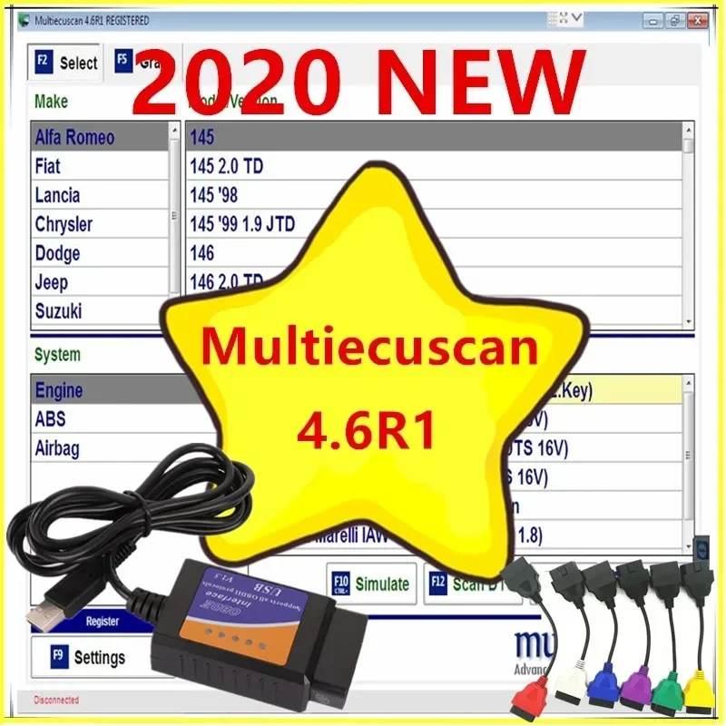 Dezanyc ECUSCAN MULTIECU ecu scan fiat obd Compatibile Multi ECU Scan Utilizzare Per CAN