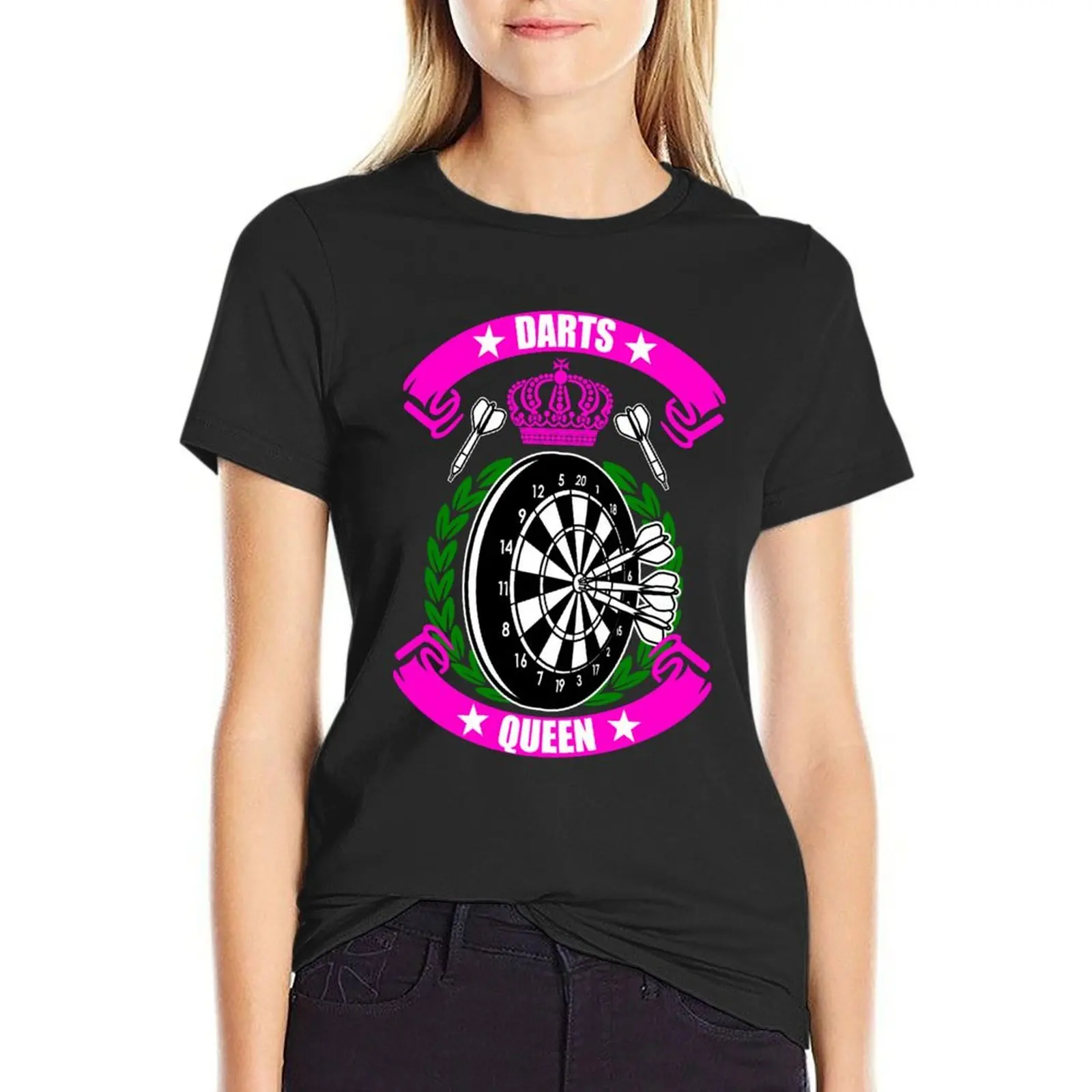 

Darts Queen Gift Dart Board T-Shirt anime clothes Short sleeve tee plus size t shirts for Women loose fit