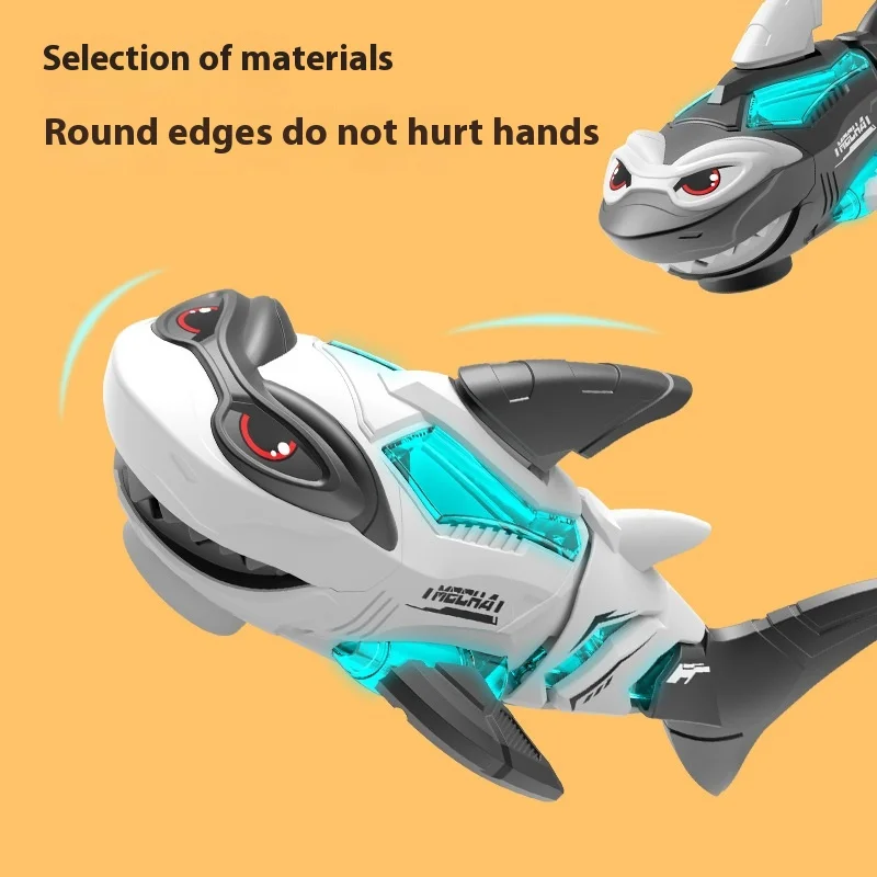 New Cross-Border Electric Toys Universal Walking Machines Shark Lights  Music Spray  Boy Toys Best Birthday Gift for Children 2