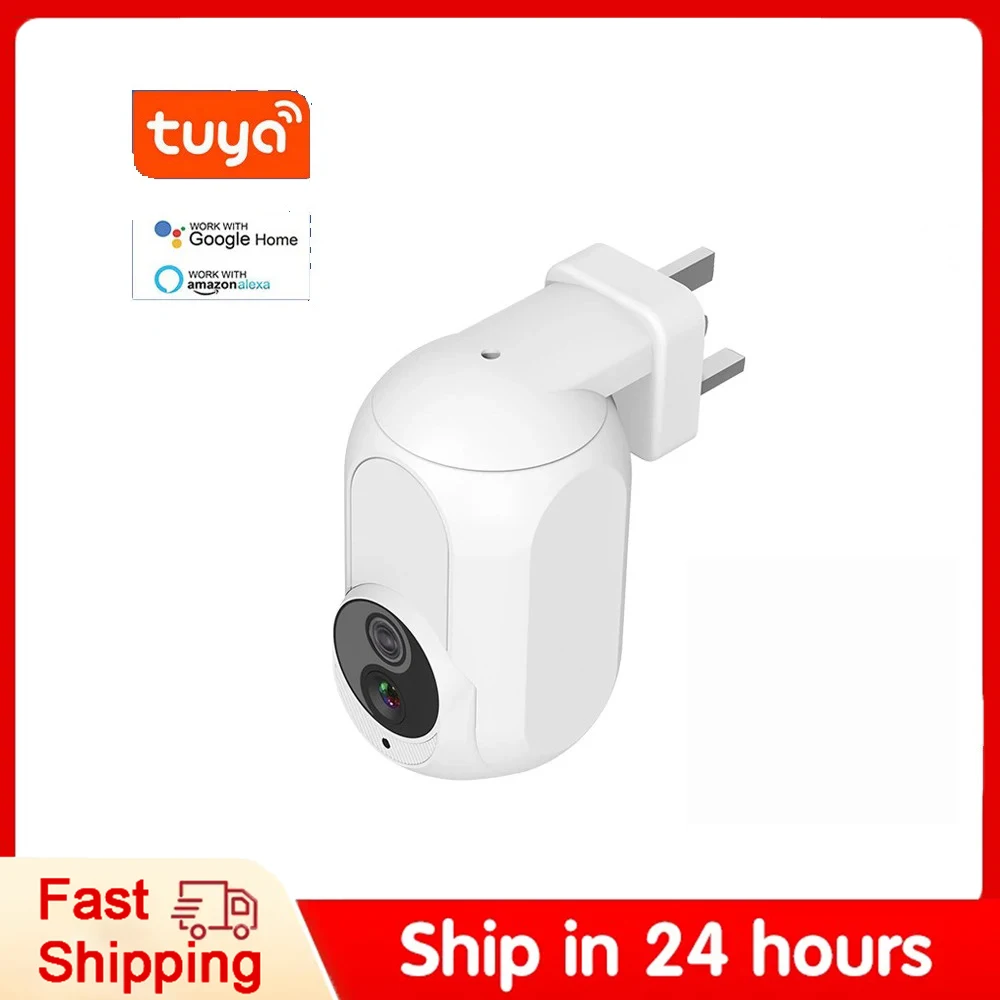 Tuya APP Wall Plug In Camera Wifi 360° 1080P Surveillance Home Security Protection Night Vision LED Lamp Light IP Cameras Wanan