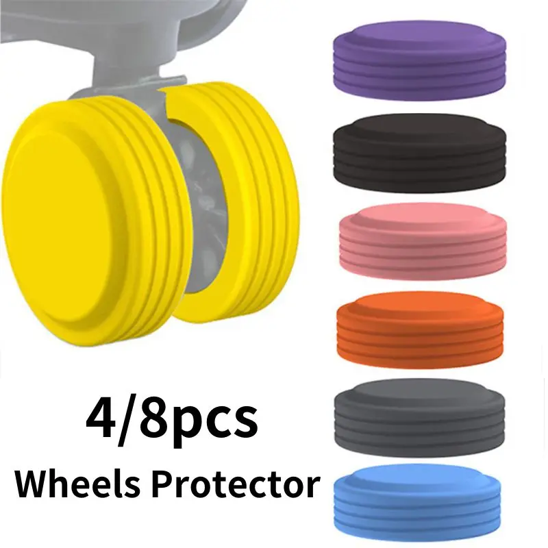 8-4Pcs-Silicone-Wheels-Protector-Travel-Luggage-Caster-Shoes-Reduce ...