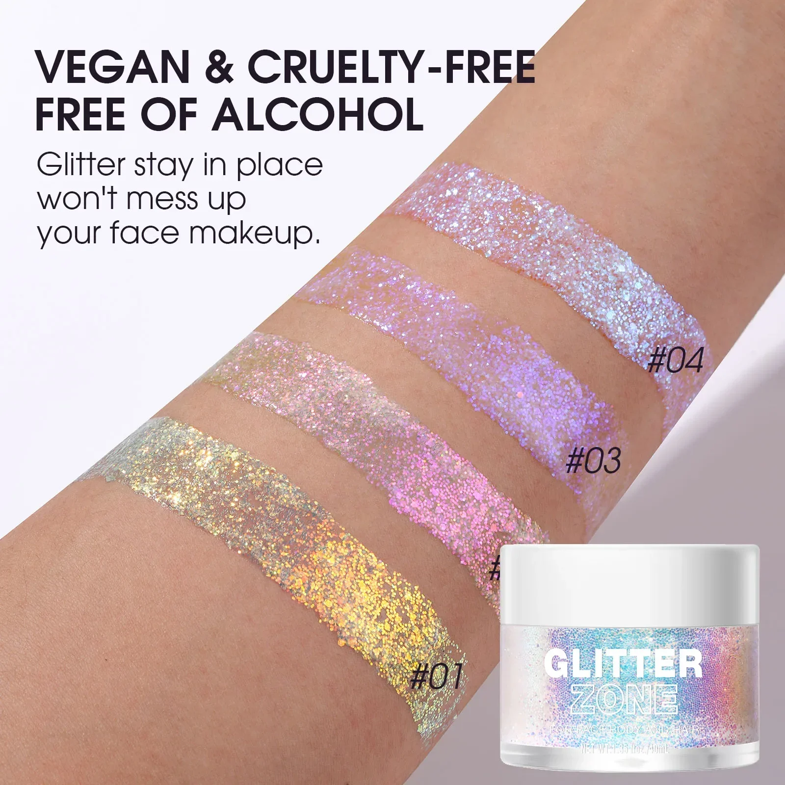 Glitter Gel Makeup Body Glitter Gel Glitter Sequins Glitter Eye Shadow Jelly Eye Glitter Nail Hair Body Face Glitter Gel Art Flash Loose Sequins Cream High Gloss Festival Makeup Laser Shining