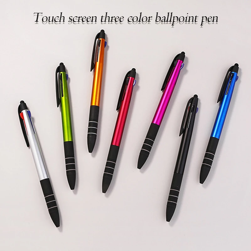 Three Color Touch Screen Ballpoint Pen Multi-function Creative Color Capacitive Pen Office Supplies School Student Stationery