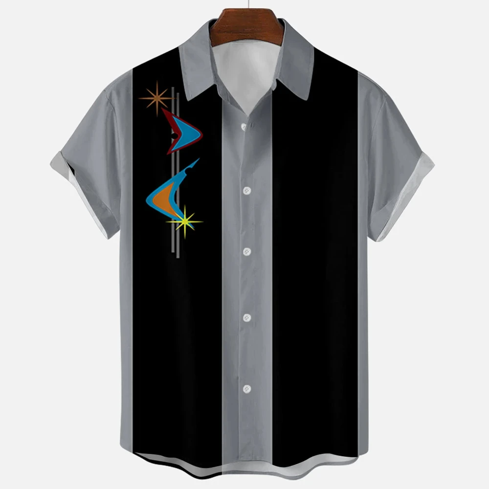 Hawaiian Beach Vacation Casual Shirts Summer Fashion Short Sleeve Stripe 3D Print Loose Streetwear Funny Floral Men Clothing 3