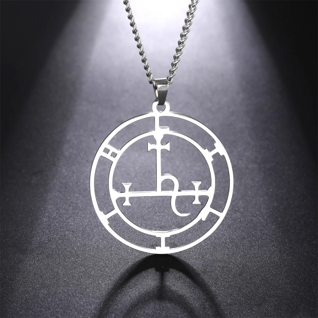 Mythical Goddess Sigil Stainless Steel Necklace - Lilith and Marbas Pendant Amulet Jewelry