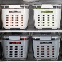 Réfrigérateur à double couche, boîte de rangement pour la conservation de la fraîcheur, panier de vidange, congélateur alimentaire de qualité alimentaire, boîte scellée, panier de lavage de cuisine 2