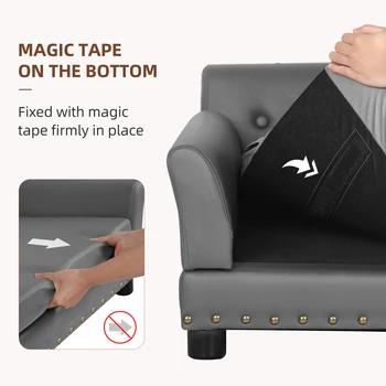 Elevated Dog Bed Sofa Mat Microfiber Leather Cover for Large Pet Snuggle Lounge Chair with Removable Cushion 5