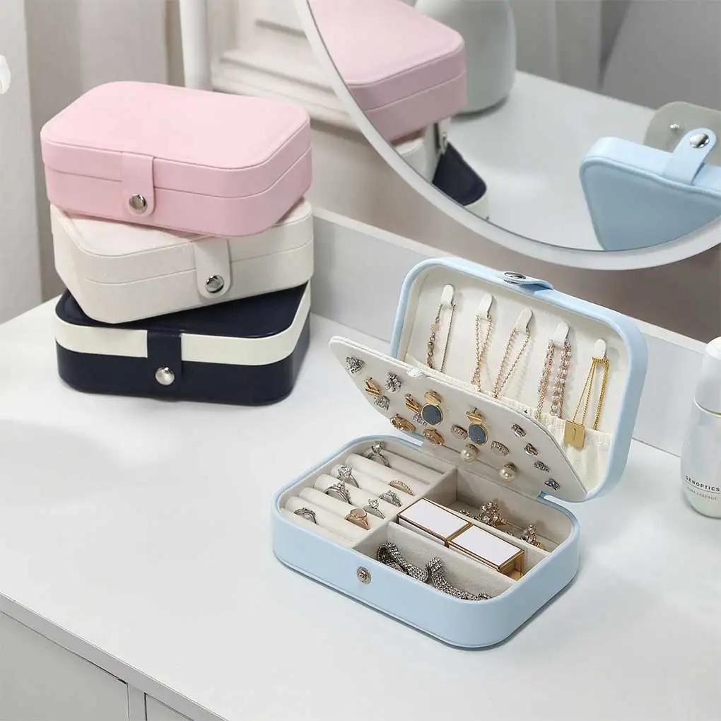 

Jewellery Storage Box Portable Dual Layer Bracelet Jewelry Case Organizer