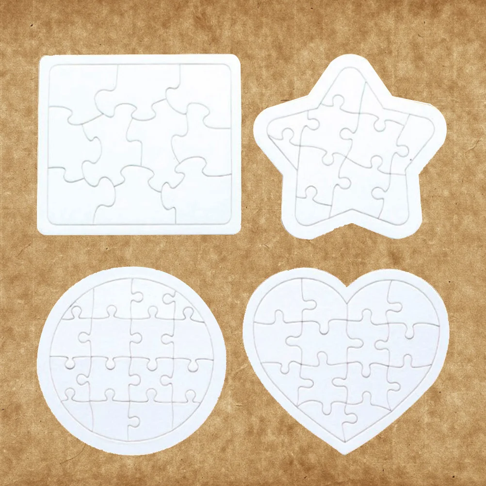 

4 Pcs Water Color Painting Family Building Jigsaw For for Kids Graffiti Markers Marks