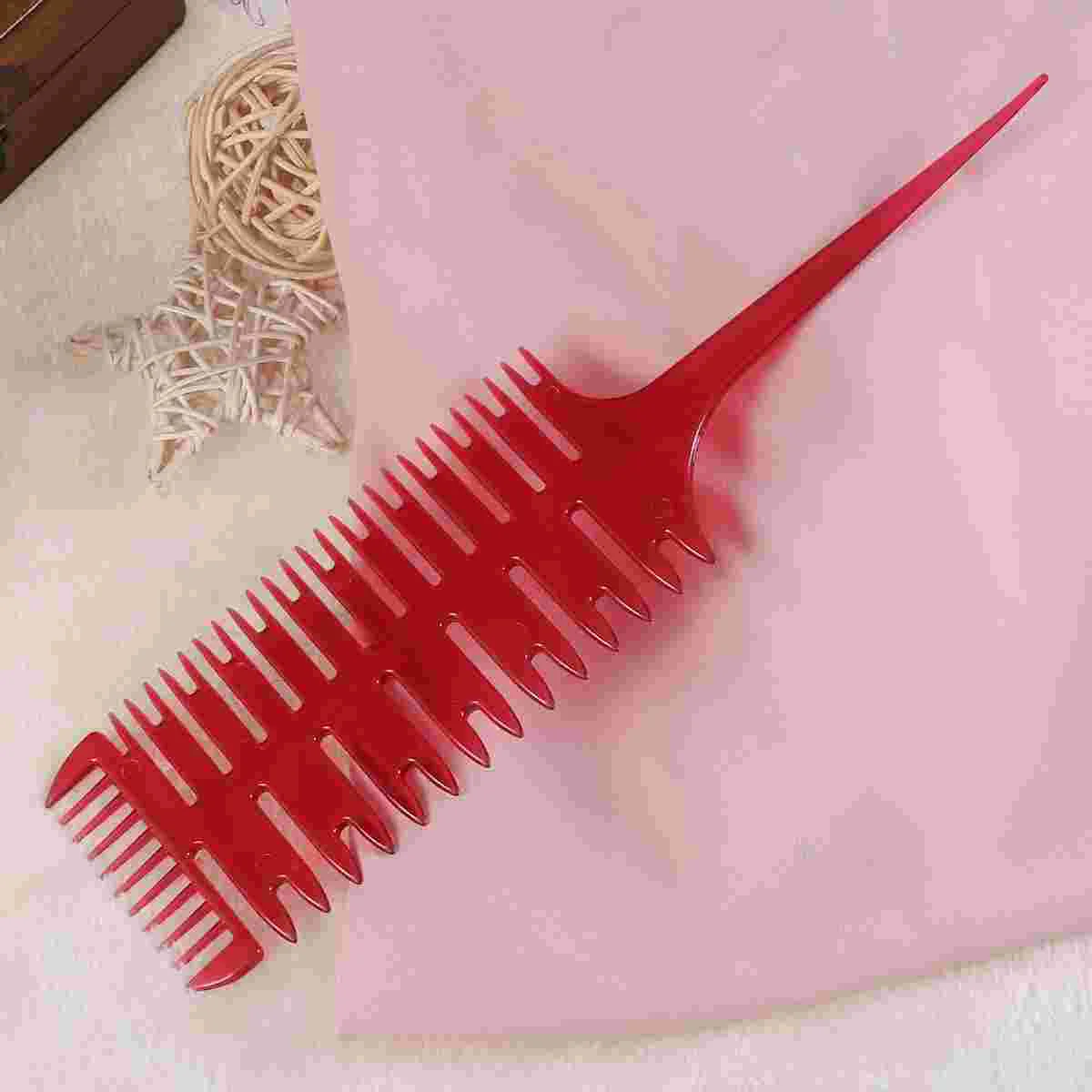 

Hair Comb 3 Sides Shape Hair Brush Detangling Brush Coloring Dispensing Brush for Hair Styling Tools ( Red )