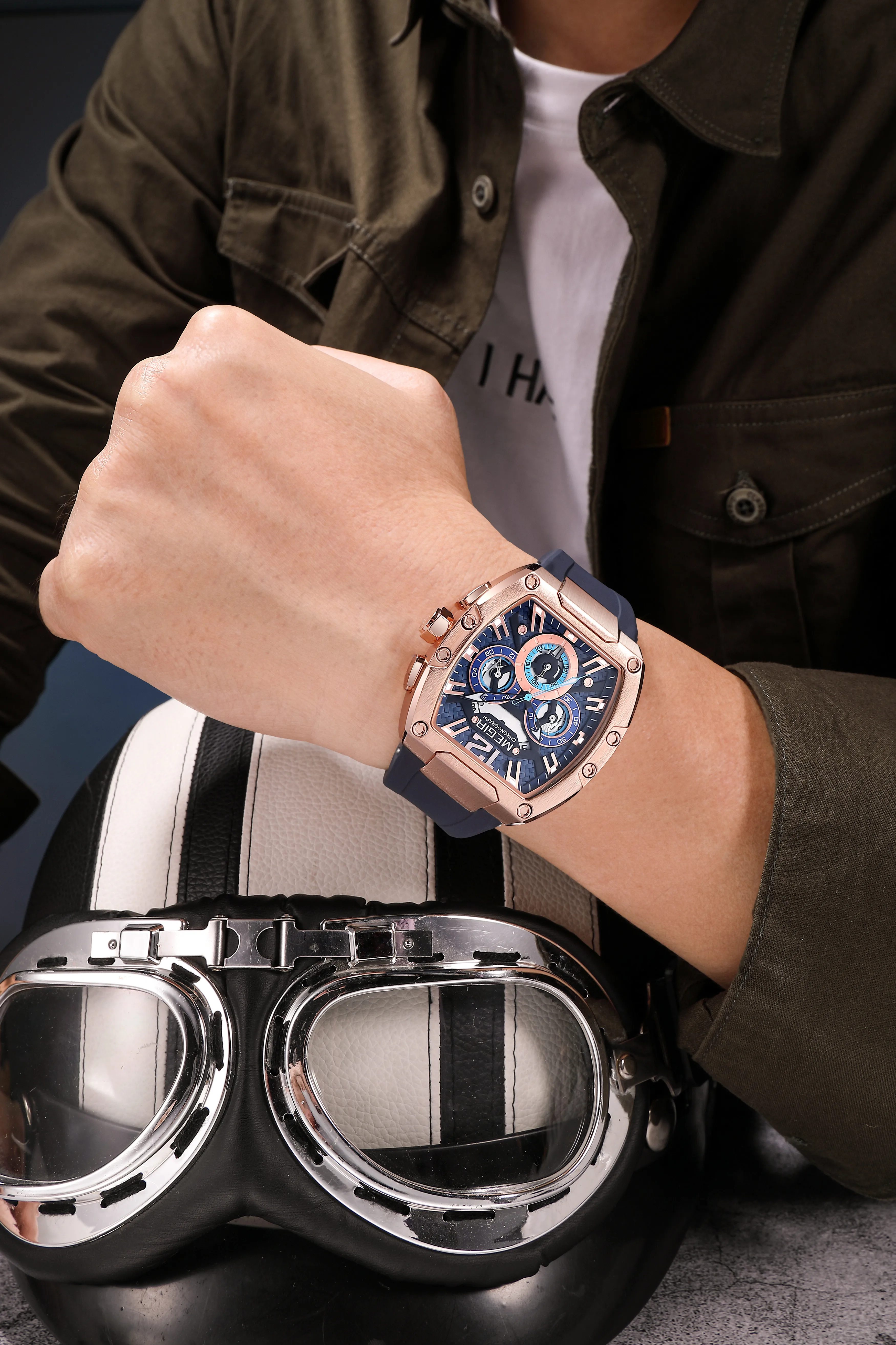 Cronografo sportivo di lusso al quarzo da uomo impermeabile in silicone luminoso casual quadrante grande da polso data automatica_voghion.com