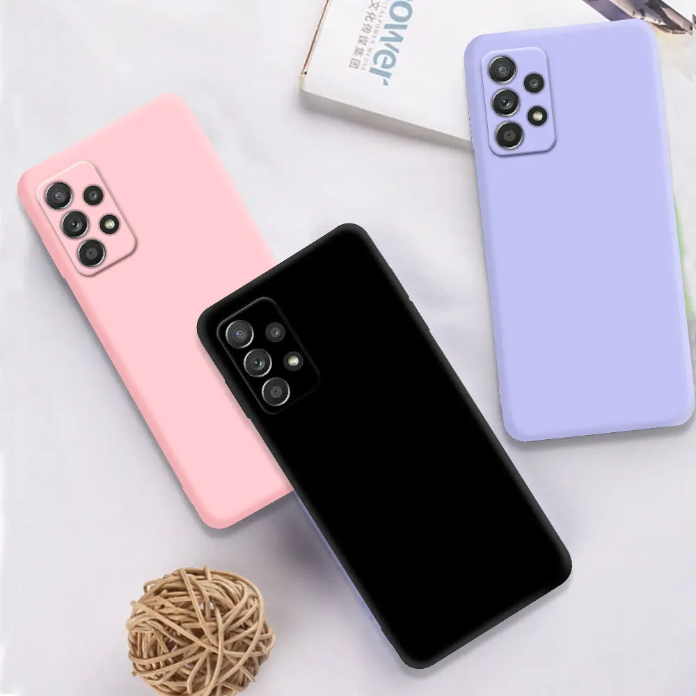 Liquid Silicone Soft Case for Samsung Galaxy A52 A72 A13 A23 A33 A53 A73 A04 A04S A04E A14 A24 A34 A54 A22 A32 5G Cover Fundas