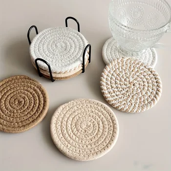 4-Piece Cotton Drink Coaster Set 2