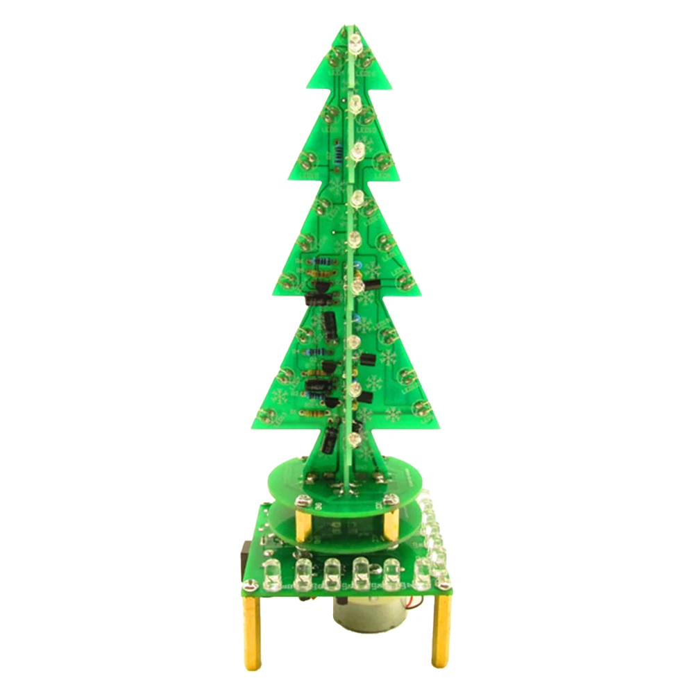 Rotating Colorful Music Christmas Tree LED Water Lights Electronic DIY Kits Christmas Decoration Gift with Breathing Lights 5