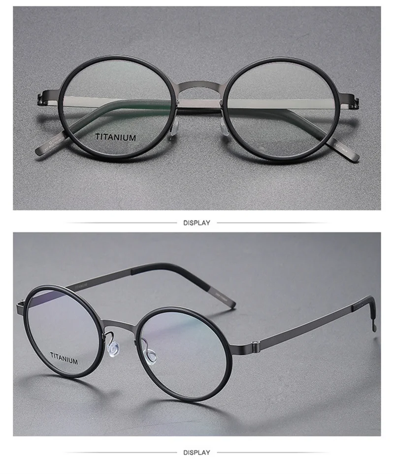 Handgefertigtes rundes Brillengestell, ultraleicht, 9707, für Herren und Damen, Design, Schildkröten-Brille, schraubenlos, kein Gesicht, Kneifen, Kreisbrille – Detail 23