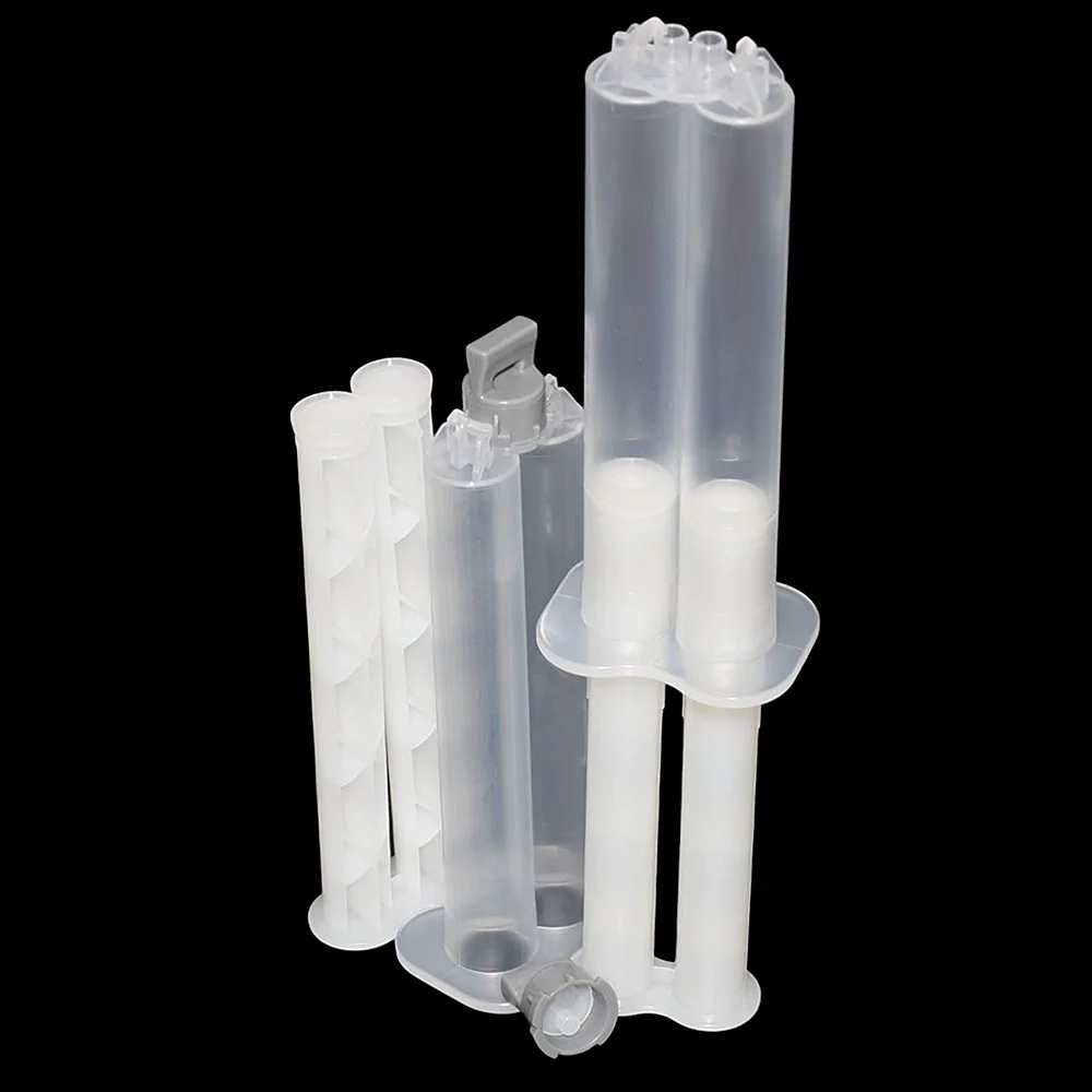 1pc/50pcs Empty 14ml Cartridges 1:1 AB Glue Tube Epoxy Resin Adhesive Syringe Double-Barrel with Resealable Cap and Hand Plunger