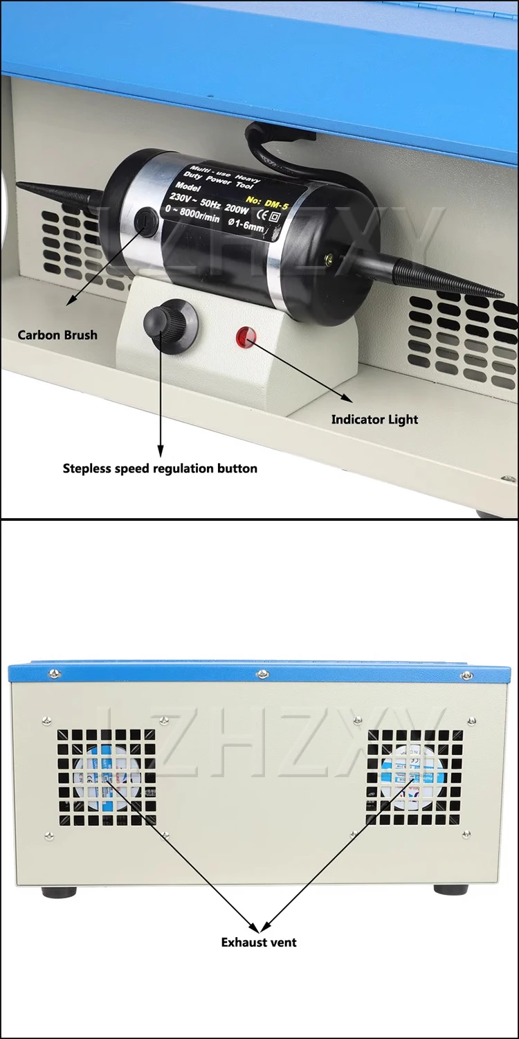 Compact Desktop Variable-Speed Polishing Machine Dual-Head Polishing Wheel Machi