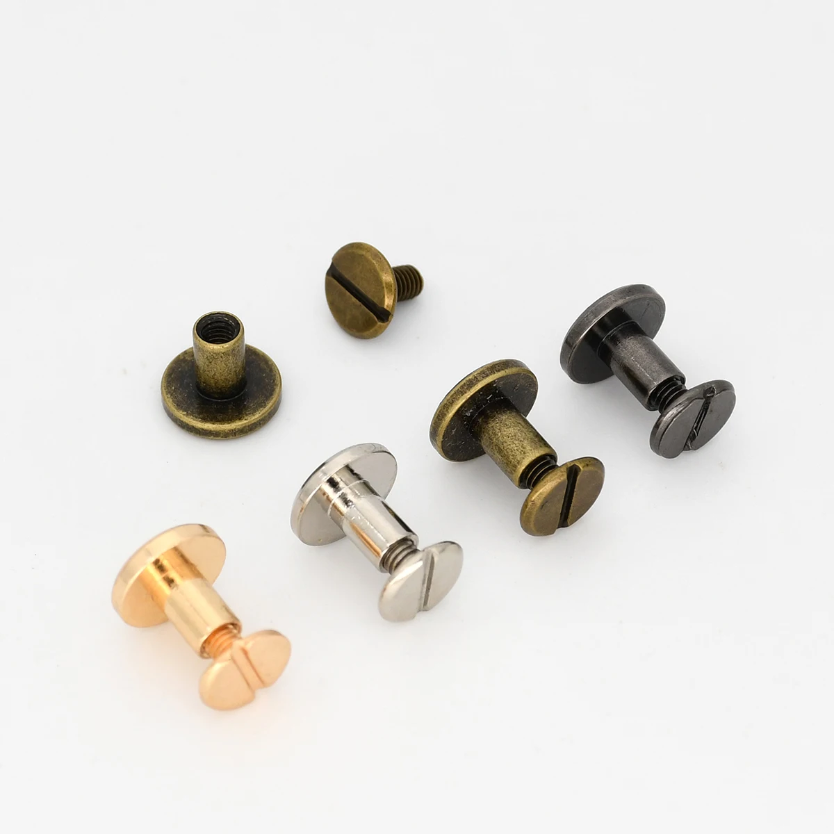 Metal Binding Chicago Screws Nails Studs Rivets For Photo Album Desk calendar menu Leather Craft Belt Wallet Fasteners 10pcs