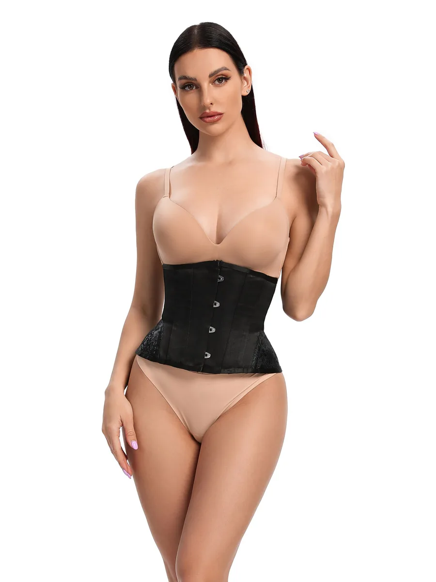 New hourglass Steel boned corset sexy Lace up underbust Bustier Waistband  Body Shapers Slimming Waist Trainer 8920