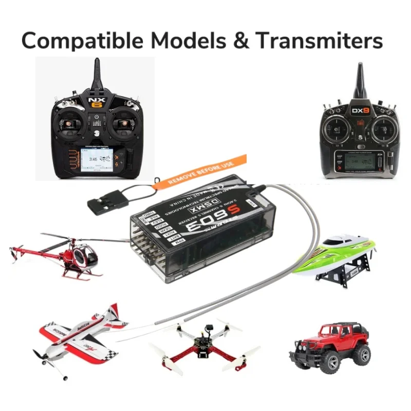 Sharprepublic Récepteur JR S603 – 7 Canaux, Compatible DSMX/DSM2, Portée 1,5 Km Pour RC