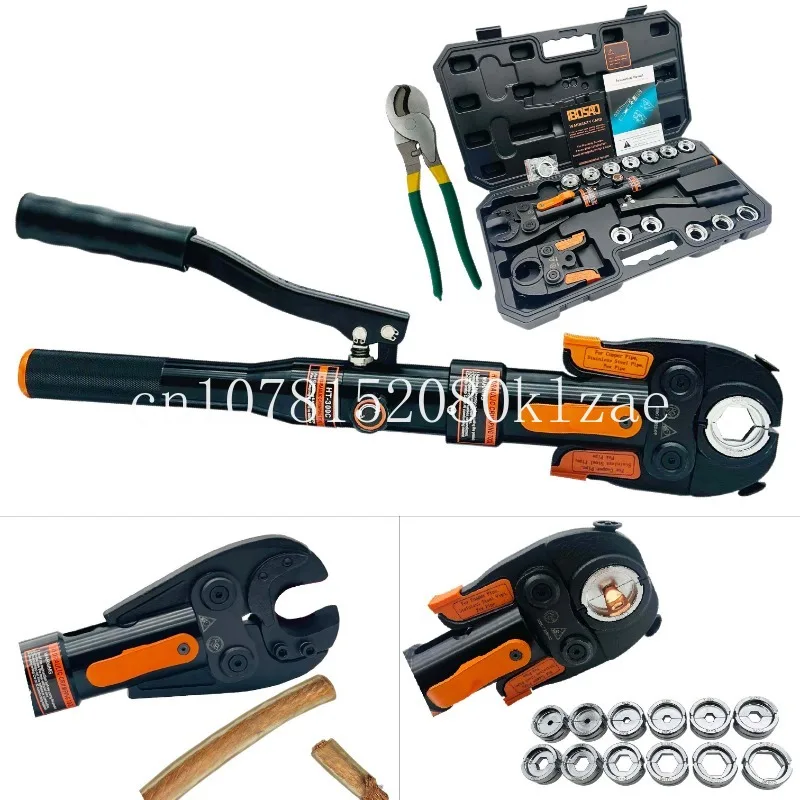 

Two-in-one hydraulic crimping tool and cutting tool for crimping 10-300mm2 cables and cutting 300mm2 cables.