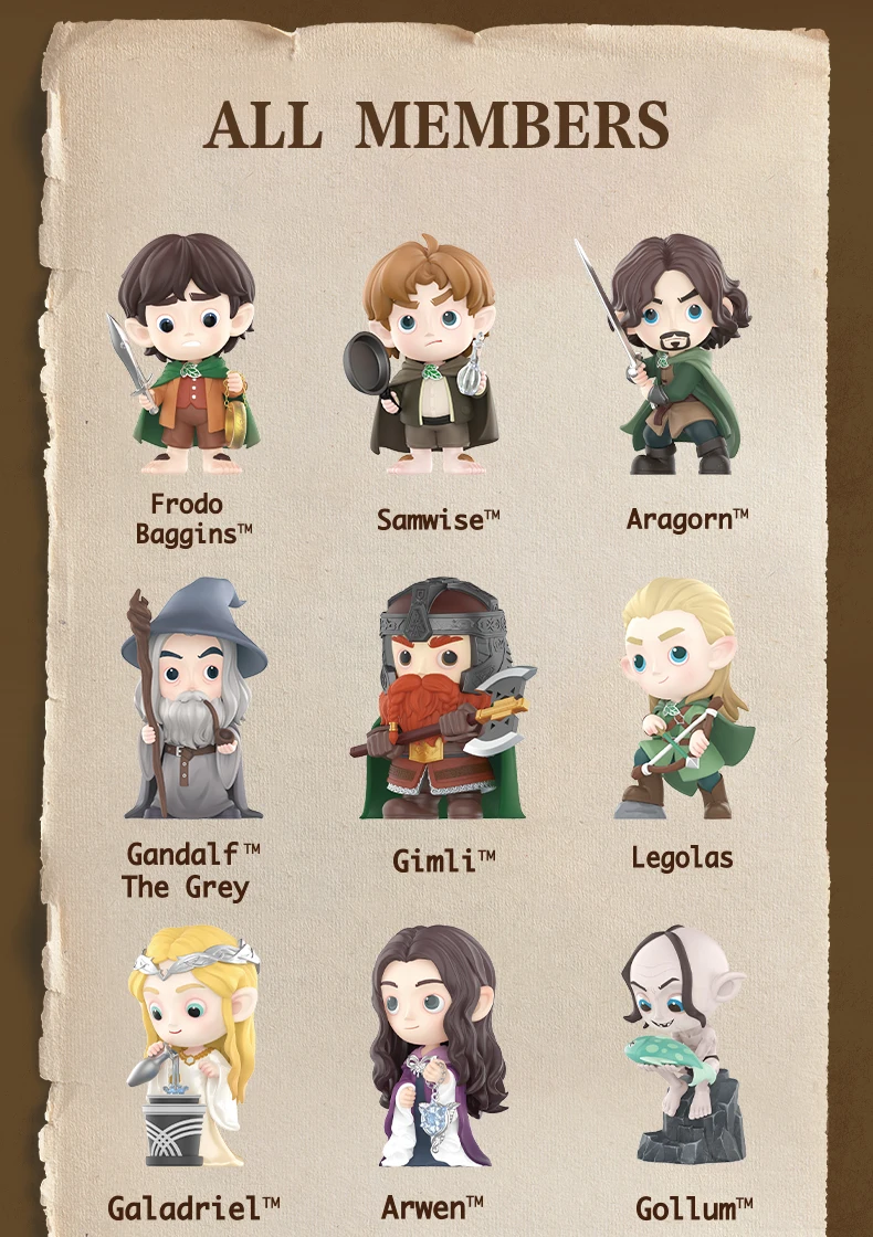 Pop Mart Lord of the Rings collectible blind box figurines