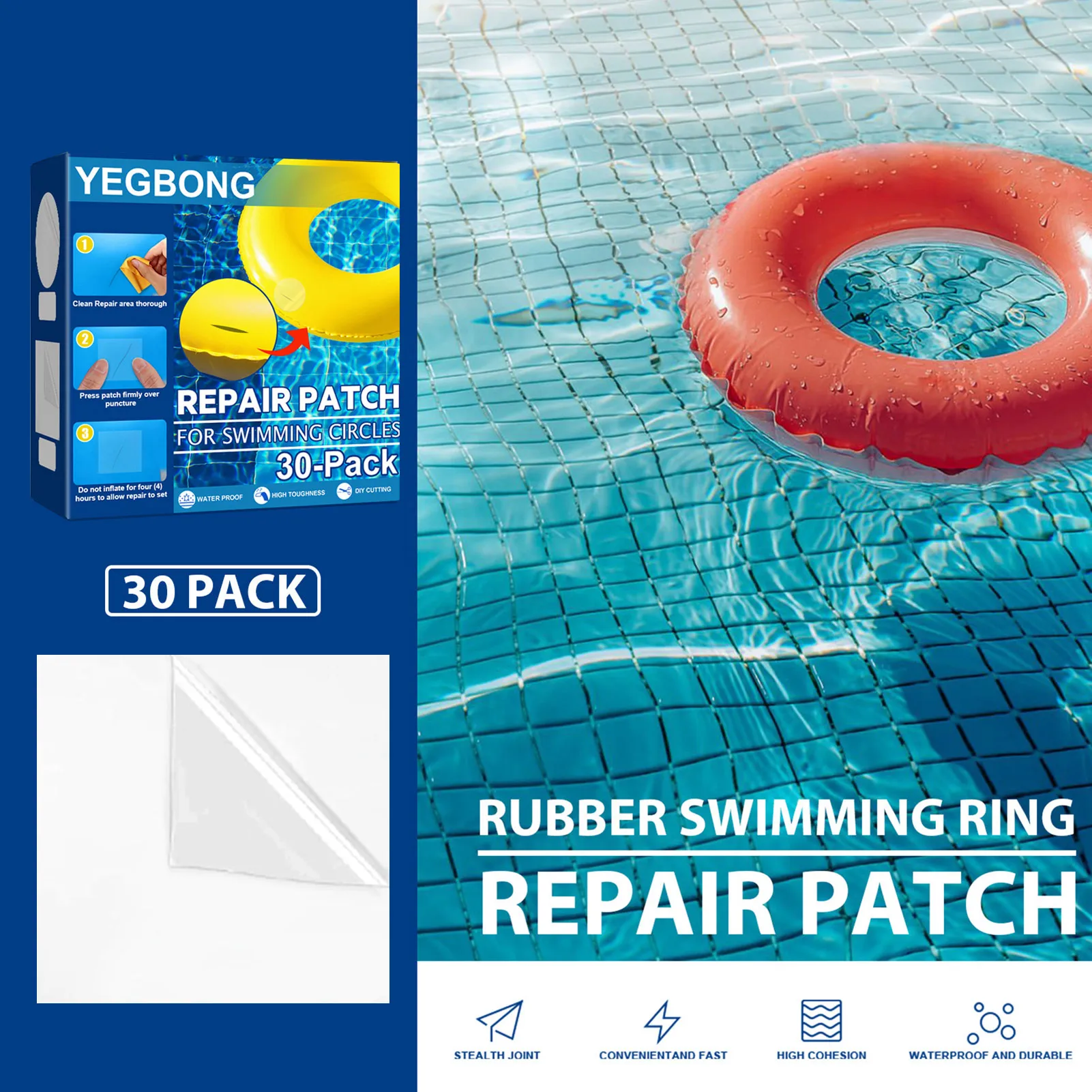 Vinyl Repair Patch Kit Inflatable Pool Repair Patches Clear Vinyl