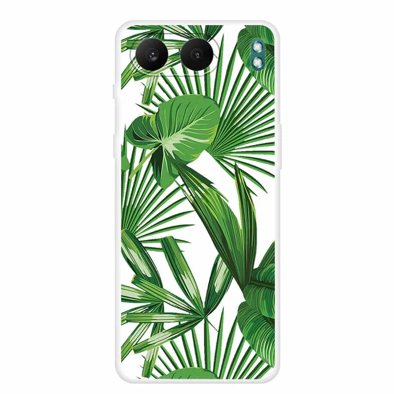 Clear Silicone Case with Landscape Flower Design - Soft TPU Back Cover