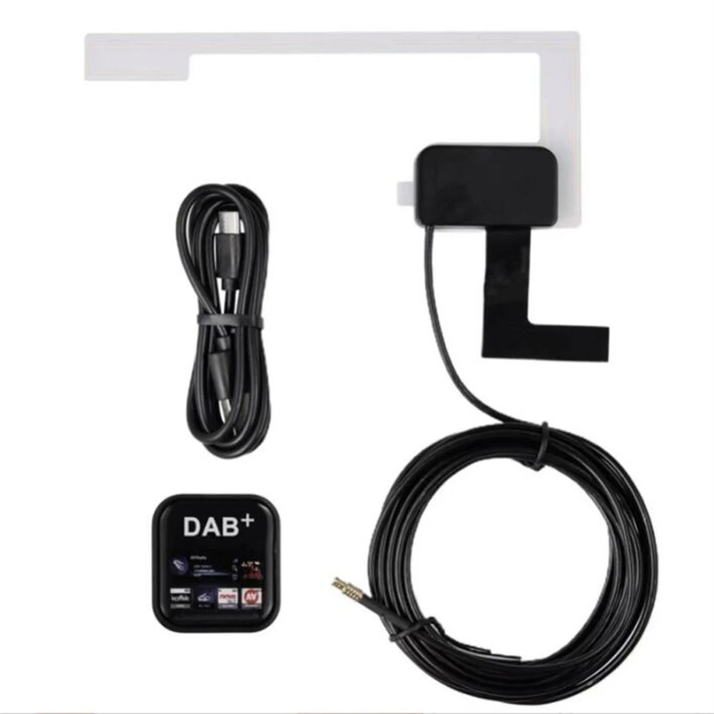 Fasizi Récepteur Radio Dab dans l'antenne de Voiture Adaptateur numérique  Dab + Tuner Box Audio Antenne à Boucle amplifiée USB Décodage Radio Receive