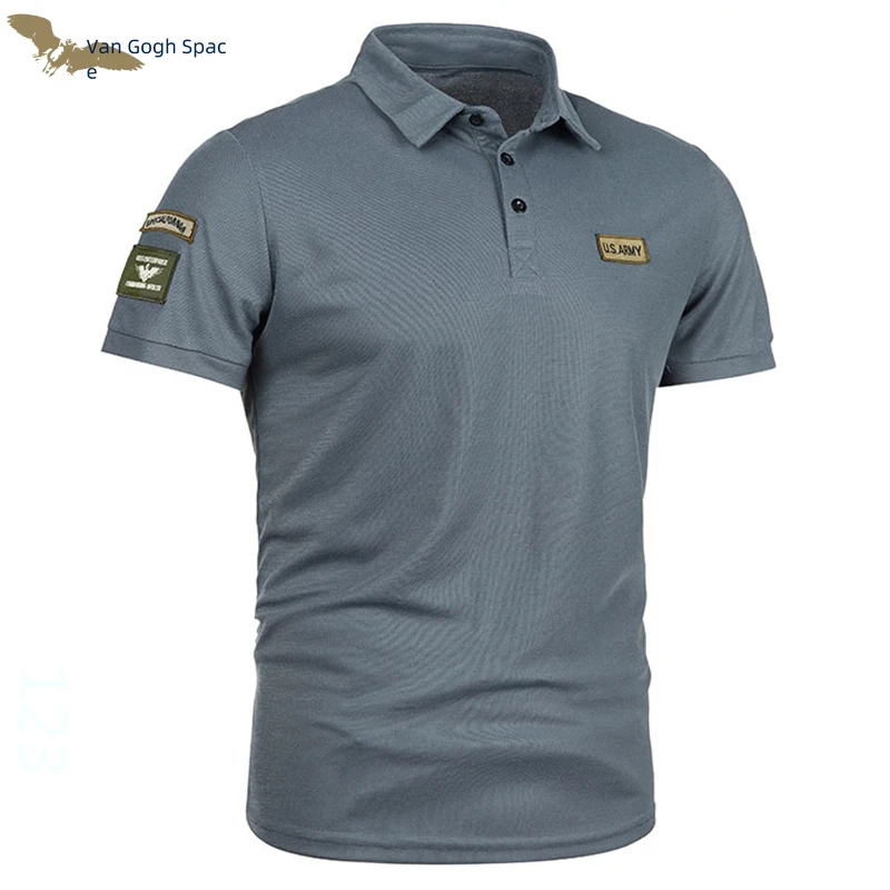 한국 반팔 폴로 셔츠, 라펠 주름 방지 상의, 플러스 사이즈 남성 티셔츠, 남성 자수 셔츠, 5XL, 여름