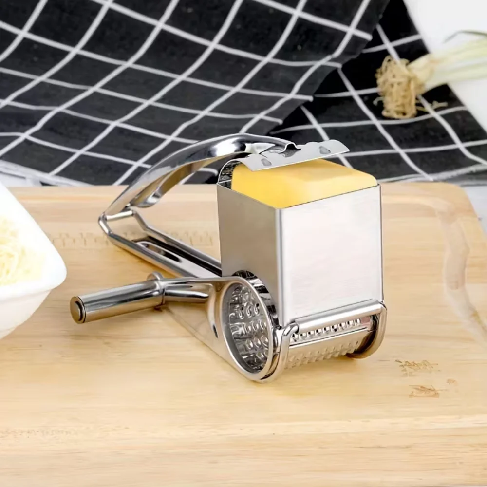 Description Picture 3 of itemRotary cheese grater, stainless steel handheld cheese grater, cheese cutter, slicer, hard chocolate, nuts, kitchen tools
